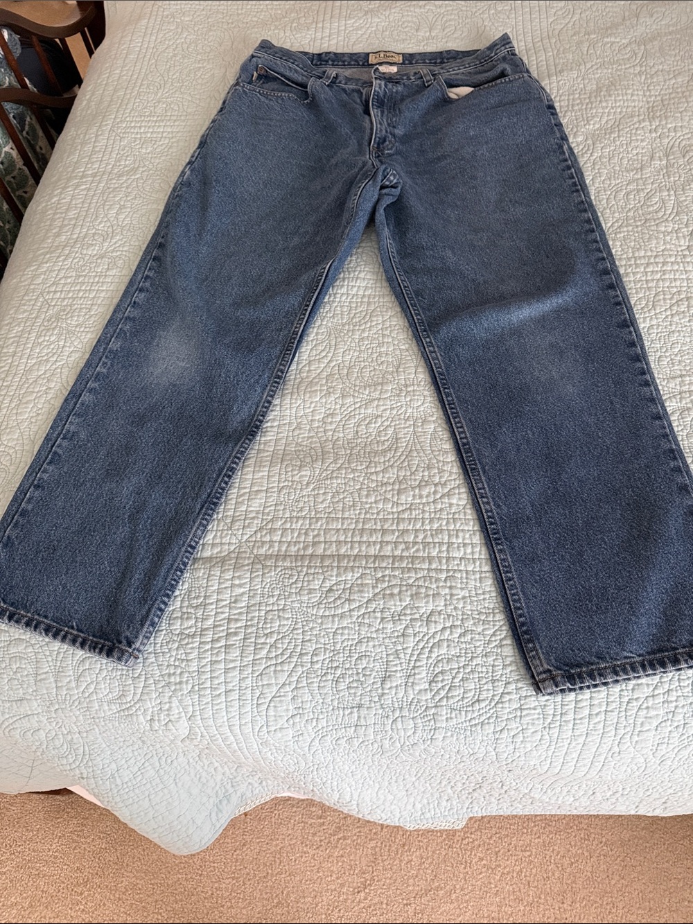 L.L. Bean Men's Relaxed Fit Dark Blue Jeans